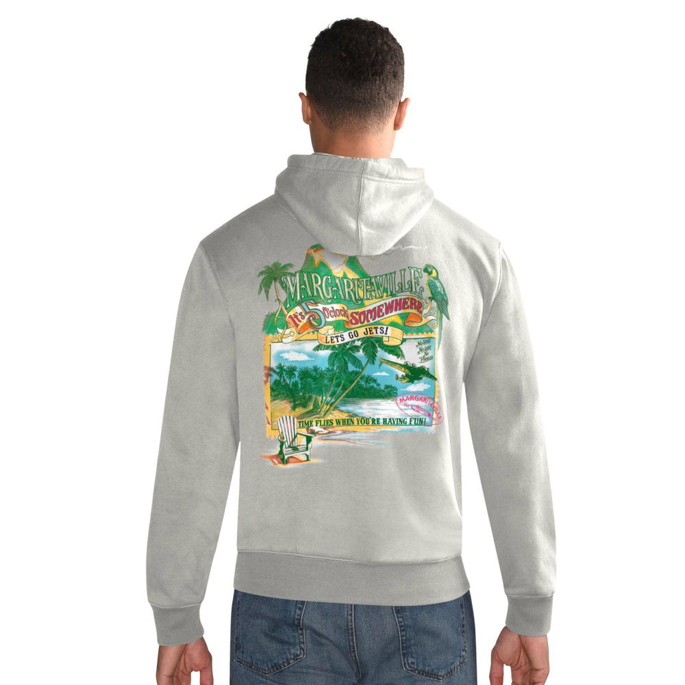 Margaritaville Time Flies Garment Dyed Pullover Hoodie - New York Jets Hoodies