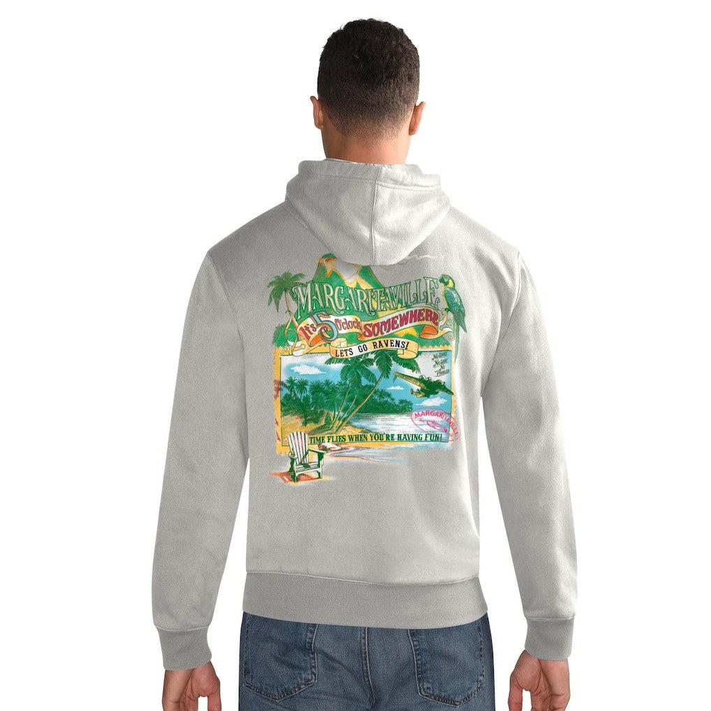 Margaritaville Time Flies Garment Dyed Pullover Hoodie - Baltimore Ravens Hoodies