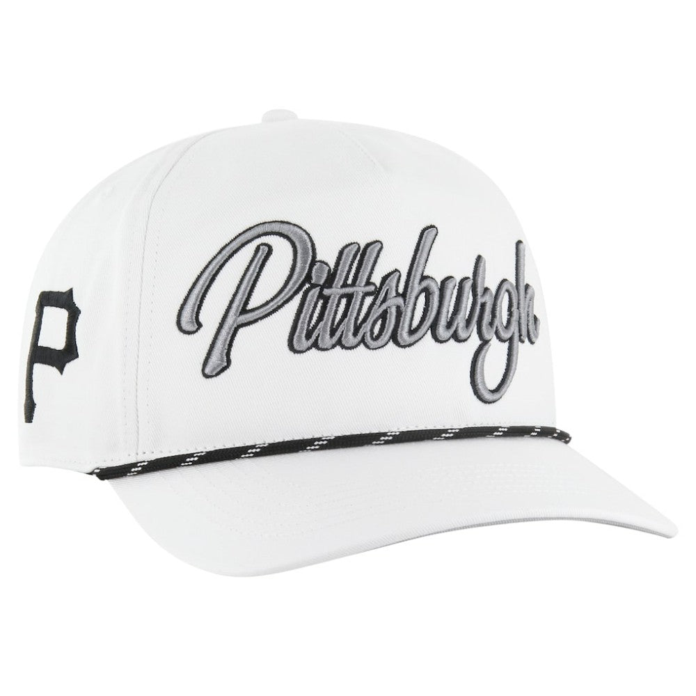 White Pittsburgh Pirates '47 Overhand Speckle Hitch Rope Adjustable Hat