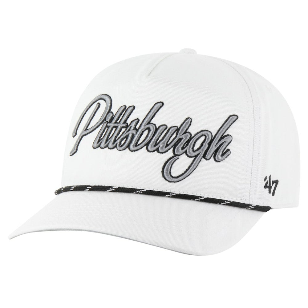 White Pittsburgh Pirates '47 Overhand Speckle Hitch Rope Adjustable Hat