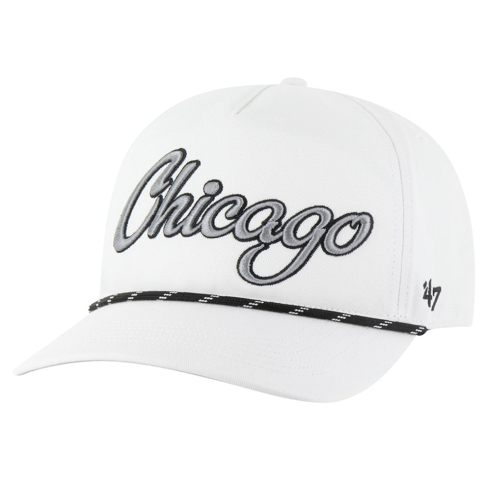 White Chicago Cubs '47 Overhand Speckle Hitch Rope Adjustable Hat