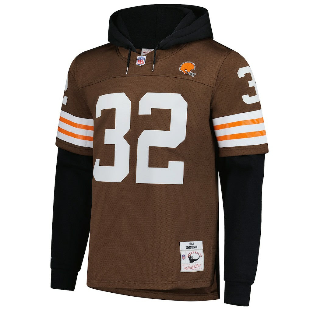 Jim Brown  Player Name & Number Hoodie Legacy Jersey - Cleveland Browns Hoodies,Jerseys