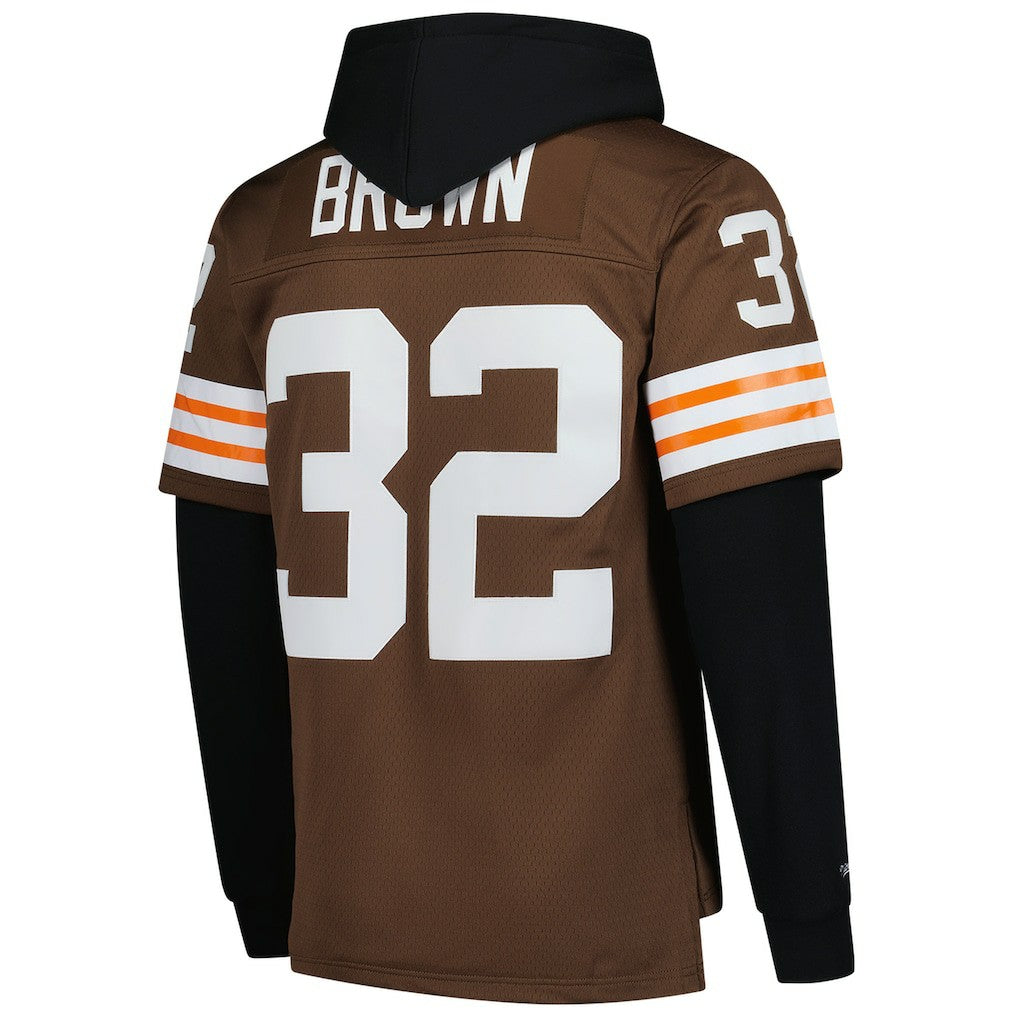 Jim Brown  Player Name & Number Hoodie Legacy Jersey - Cleveland Browns Hoodies,Jerseys