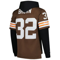 Jim Brown  Player Name & Number Hoodie Legacy Jersey - Cleveland Browns Hoodies,Jerseys