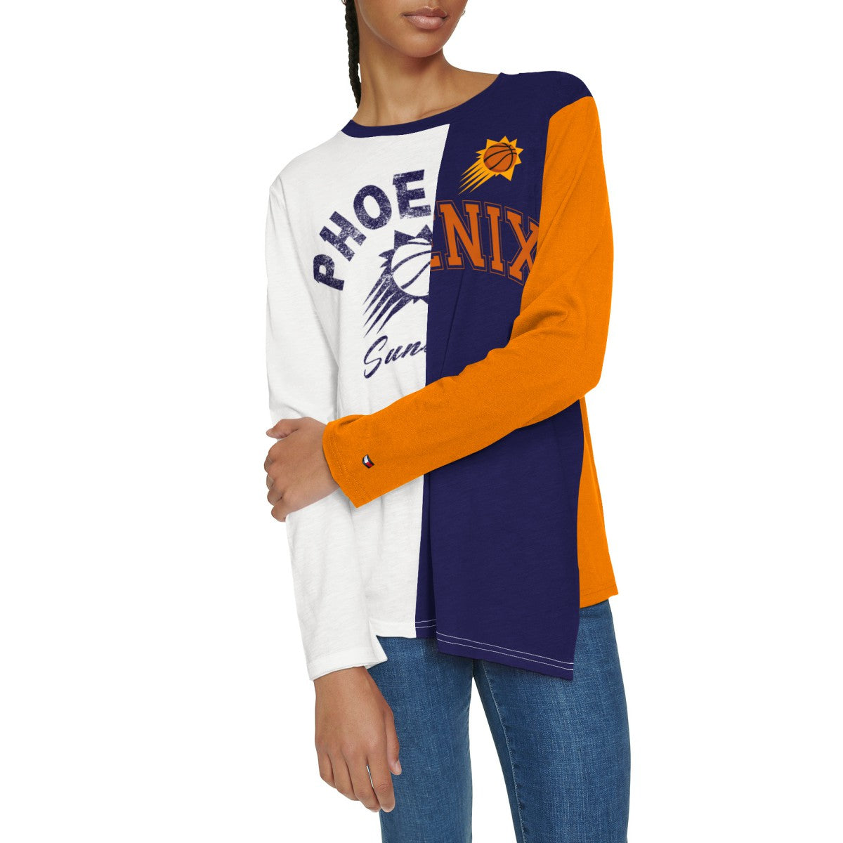 Phoenix Suns Tommy Jeans Women's Amelia Color Blocked Long Sleeve T-Shirt