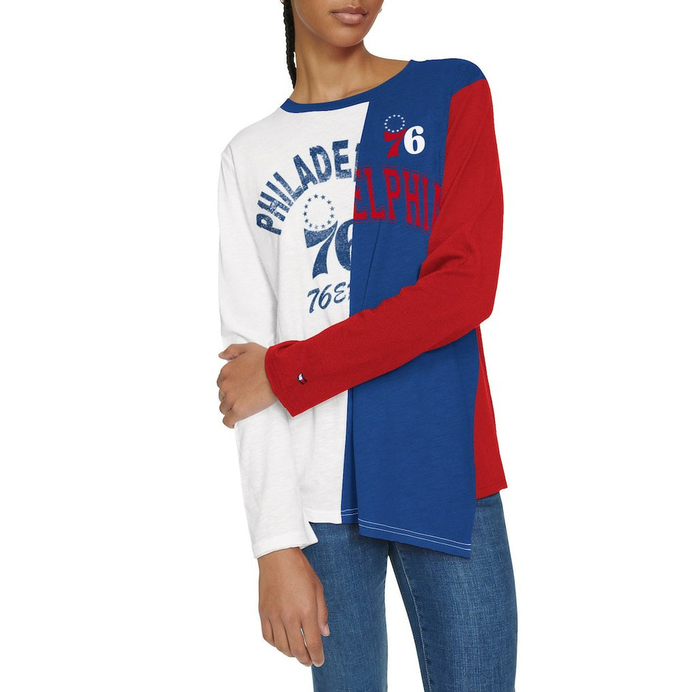Philadelphia 76ers Tommy Jeans Women's Amelia Color Blocked Long Sleeve T-Shirt