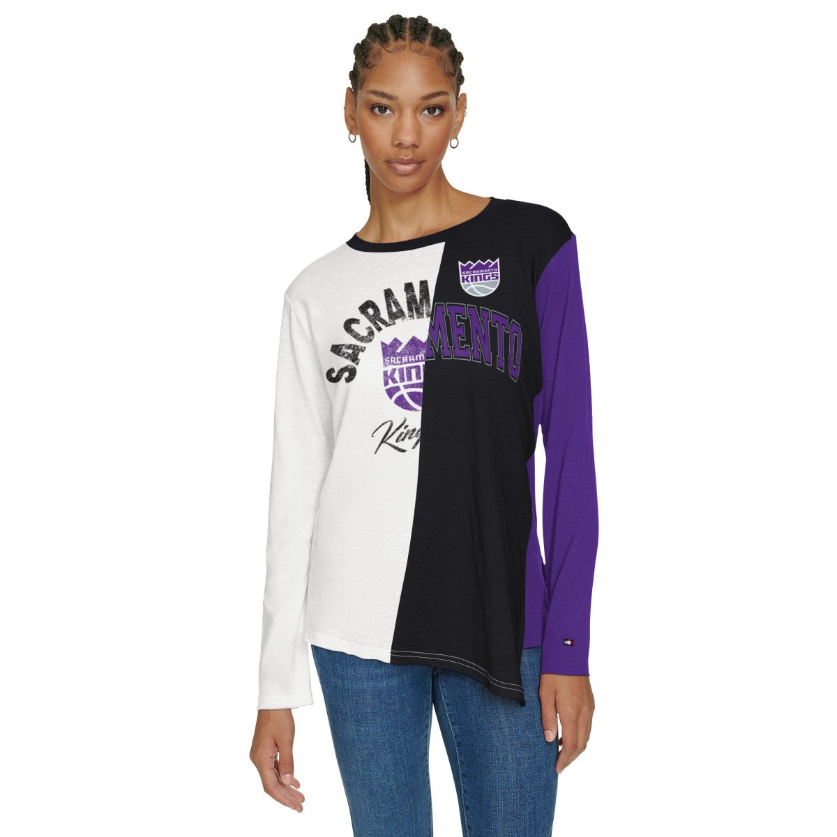Sacramento Kings Tommy Jeans Women's Amelia Color Blocked Long Sleeve T-Shirt