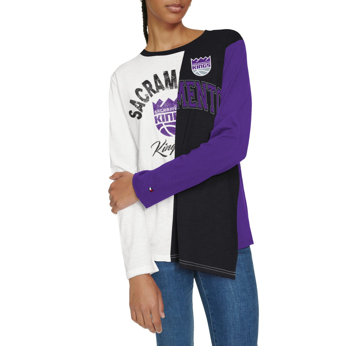 Sacramento Kings Tommy Jeans Women's Amelia Color Blocked Long Sleeve T-Shirt