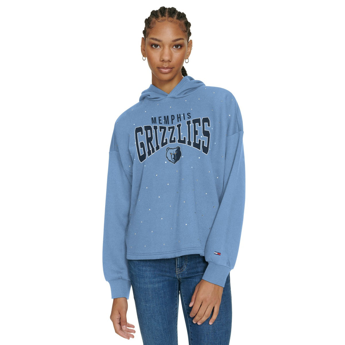 Memphis Grizzlies Tommy Jeans Women's Stella Cropped Pullover Hoodie