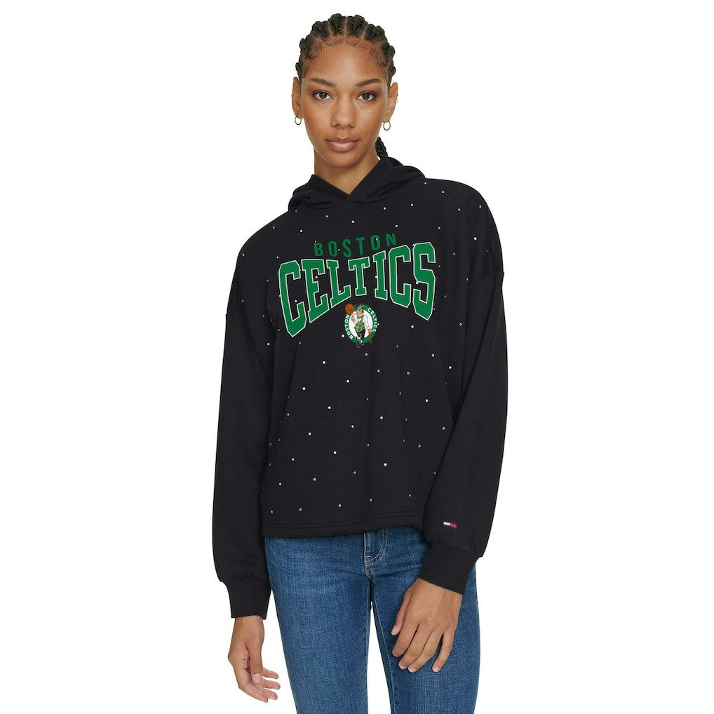 Boston Celtics Tommy Jeans Women's Stella Cropped Pullover Hoodie