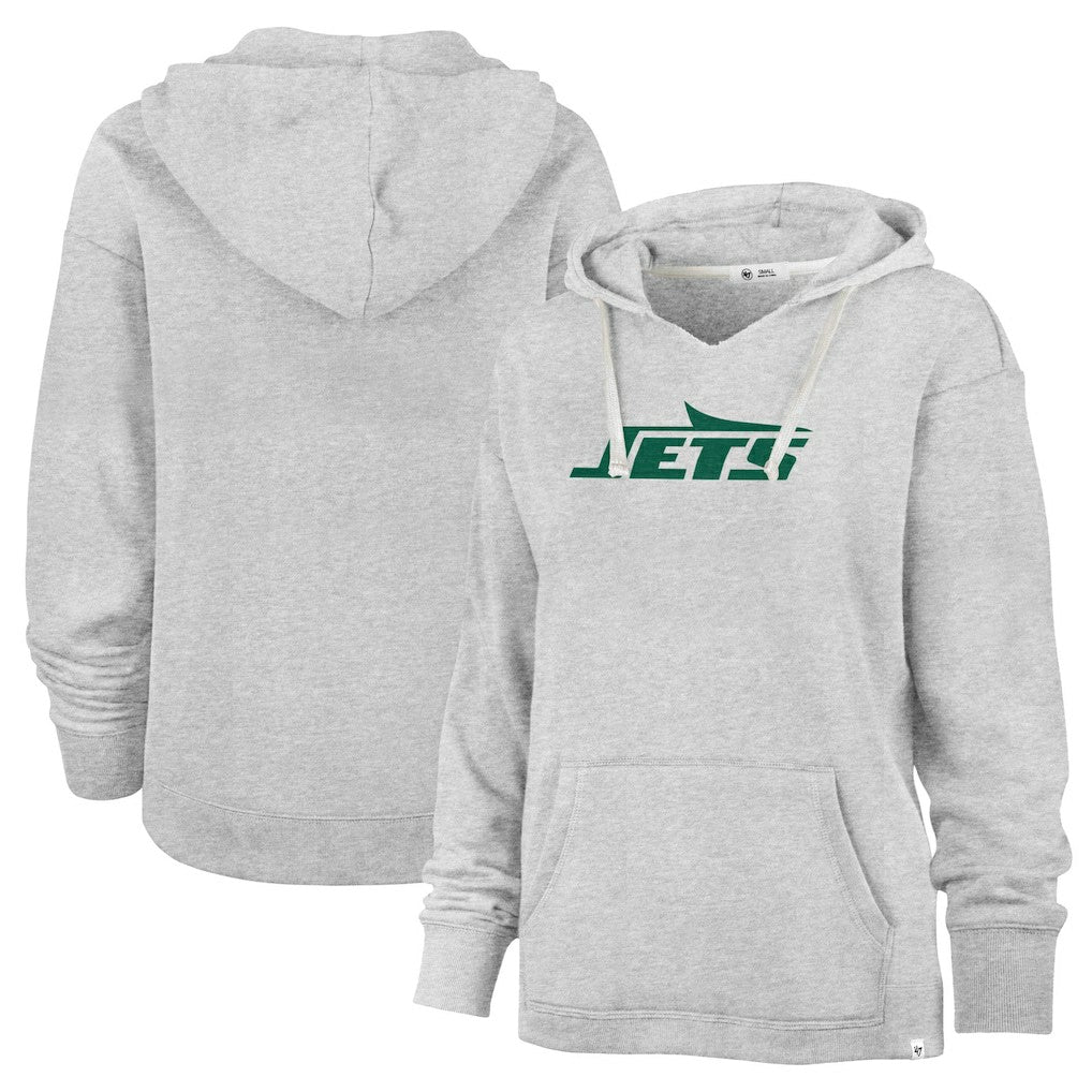 '47 Women's Premier Kennedy V-Neck Pullover Hoodie - New York Jets Hoodies