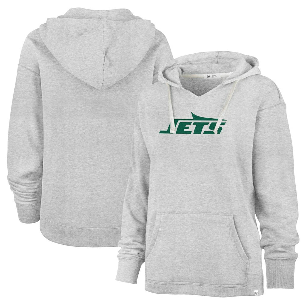 '47 Women's Premier Kennedy V-Neck Pullover Hoodie - New York Jets Hoodies