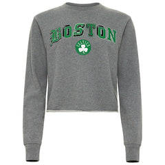 Boston Celtics Sportiqe Women's Varsity Collection Kacey Cropped Pullover Sweatshirt
