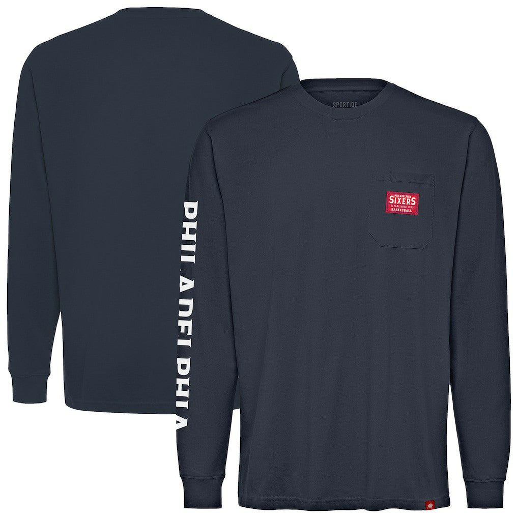 Philadelphia 76ers Sportiqe Unisex Wales Heavyweight Pocket Long Sleeve T-Shirt