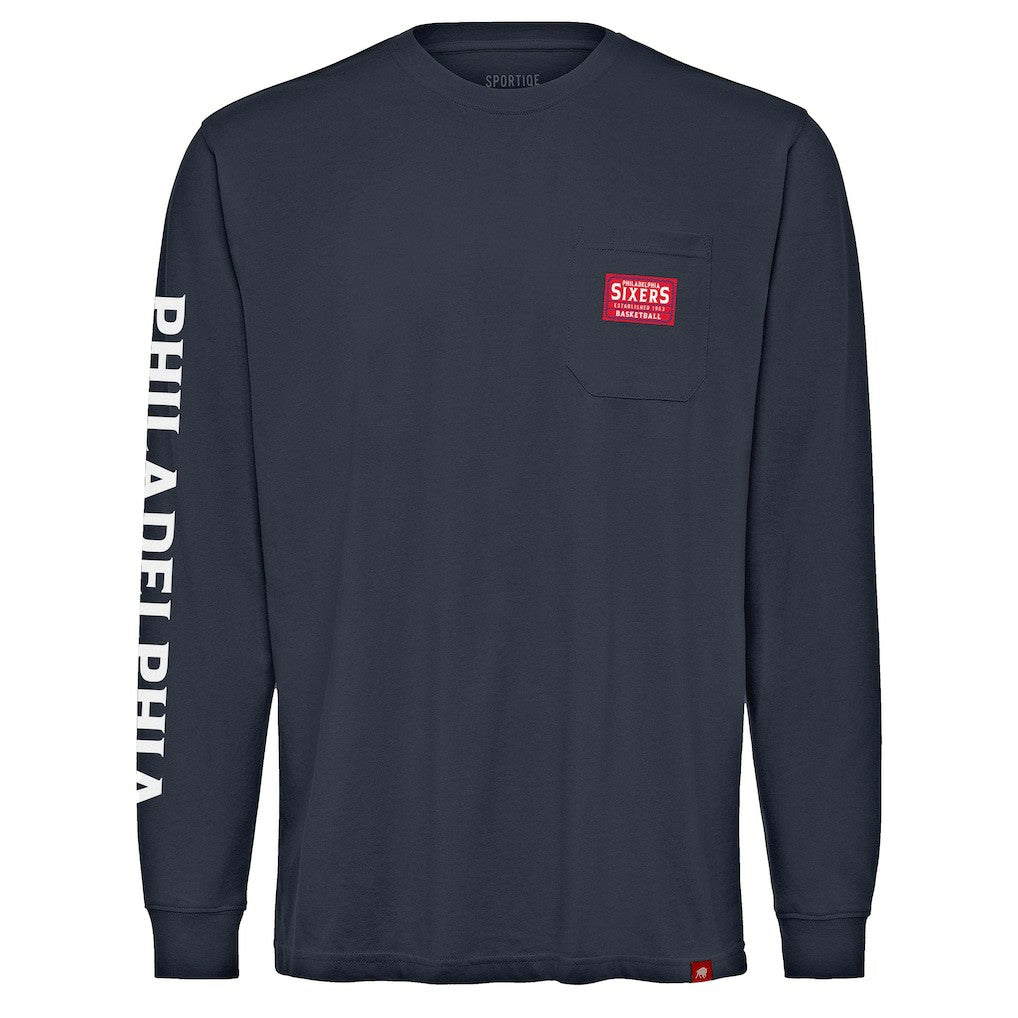Philadelphia 76ers Sportiqe Unisex Wales Heavyweight Pocket Long Sleeve T-Shirt