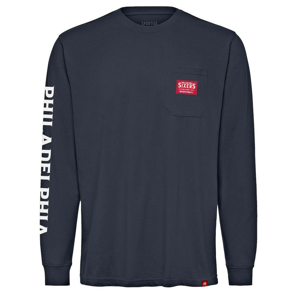 Philadelphia 76ers Sportiqe Unisex Wales Heavyweight Pocket Long Sleeve T-Shirt
