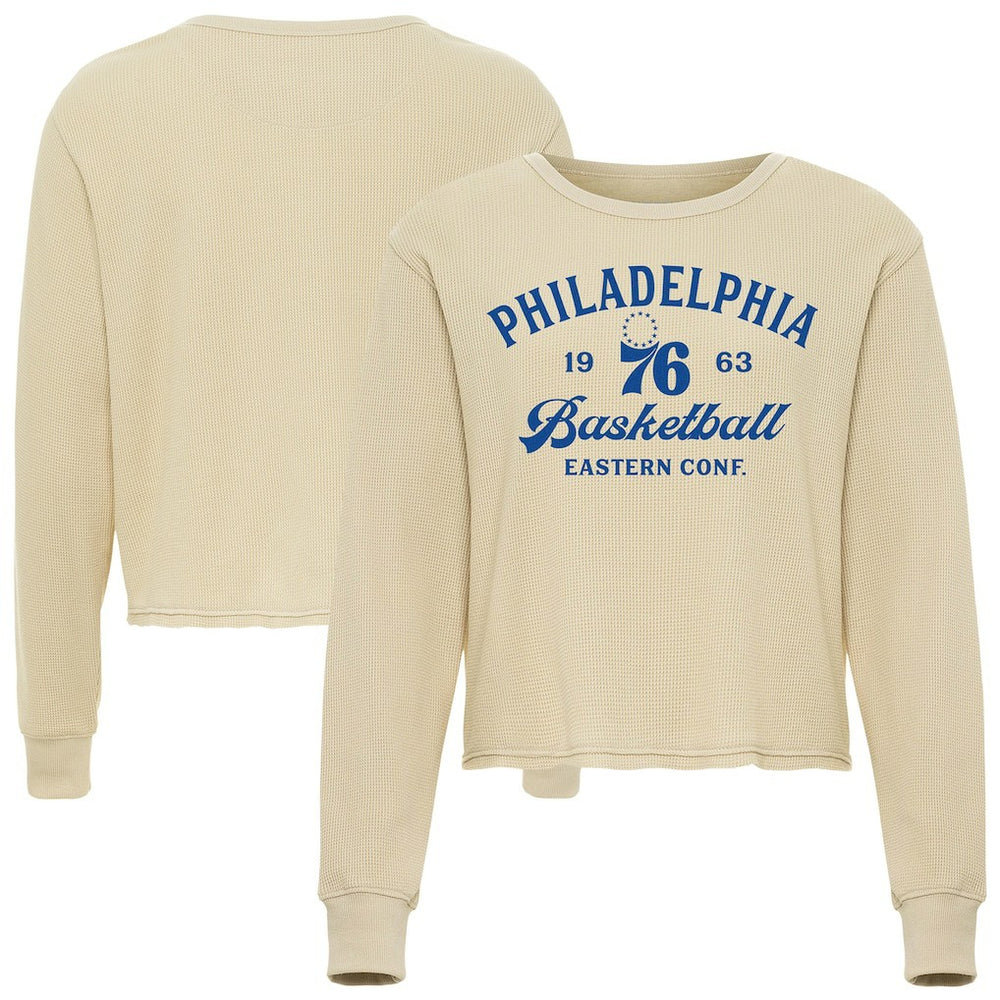Philadelphia 76ers Sportiqe Unisex High Country Collection Cullen Waffle Knit Long Sleeve T-Shirt