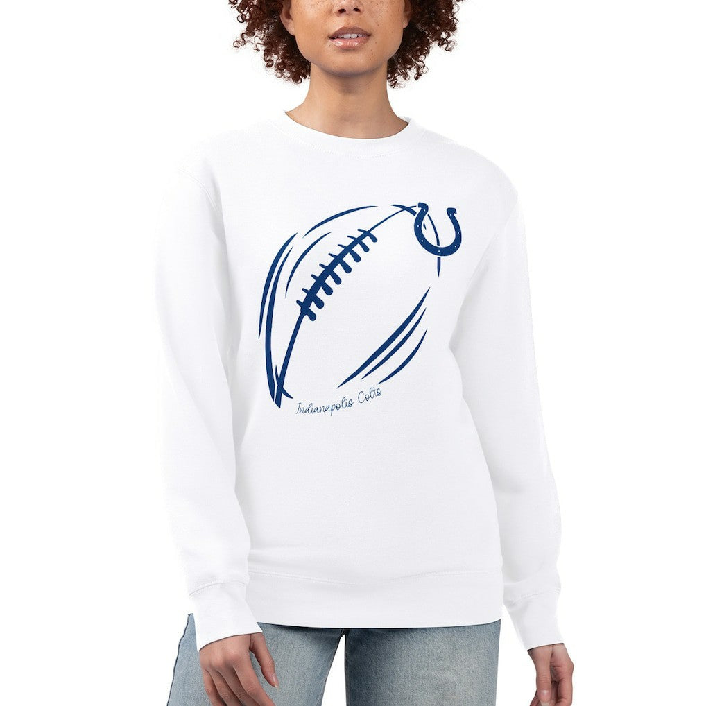 G-III 4Her by Carl Banks Women's Football Logo Graphic Fleece Tri-Blend Pullover Sweatshirt - Indianapolis Colts Pullover