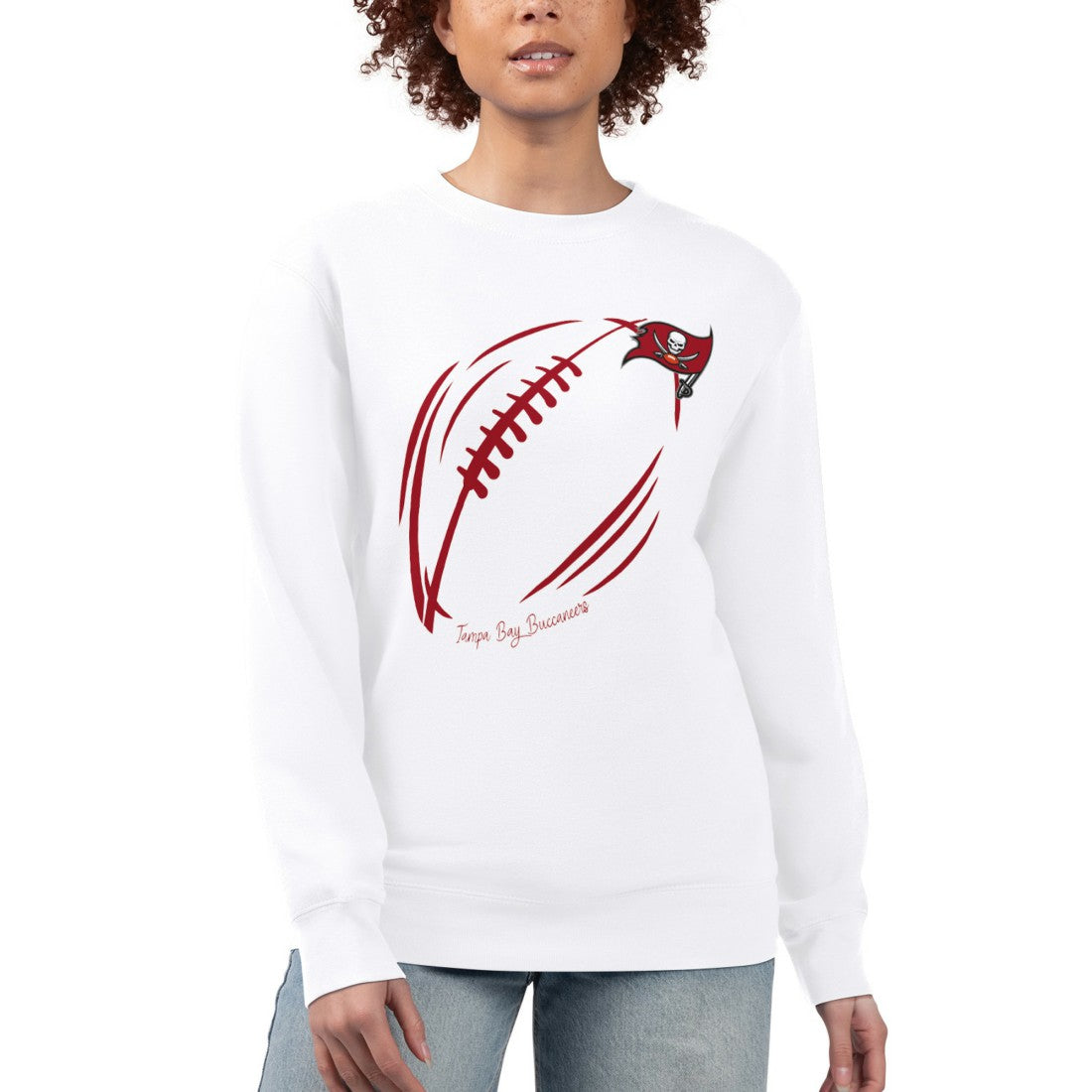 G-III 4Her by Carl Banks Women's Football Logo Graphic Fleece Tri-Blend Pullover Sweatshirt - Tampa Bay Buccaneers Pullover