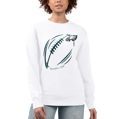 G-III 4Her by Carl Banks Women's Football Logo Graphic Fleece Tri-Blend Pullover Sweatshirt - Philadelphia Eagles Pullover