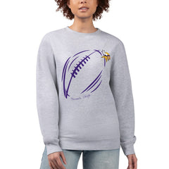 G-III 4Her by Carl Banks Women's Football Logo Graphic Fleece Tri-Blend Pullover Sweatshirt - Minnesota Vikings Pullover