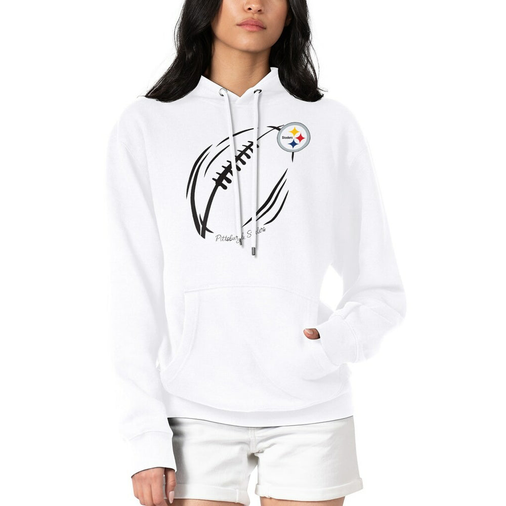G-III 4Her by Carl Banks Women's Football Logo Fleece Tri-Blend Pullover Hoodie - Pittsburgh Steelers Hoodies