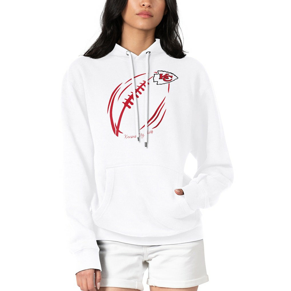 G-III 4Her by Carl Banks Women's Football Logo Fleece Tri-Blend Pullover Hoodie - Kansas City Chiefs Hoodies