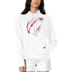 G-III 4Her by Carl Banks Women's Football Logo Fleece Tri-Blend Pullover Hoodie - Kansas City Chiefs Hoodies