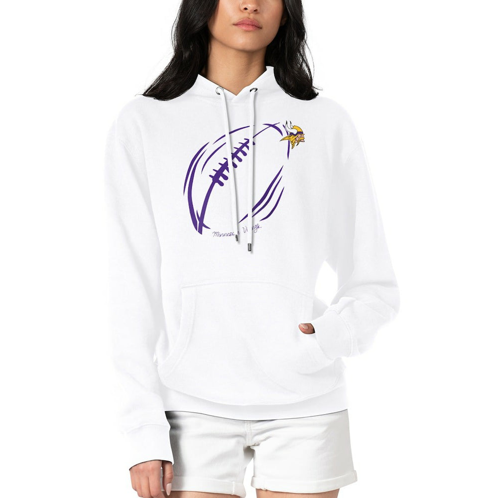 G-III 4Her by Carl Banks Women's Football Logo Fleece Tri-Blend Pullover Hoodie - Minnesota Vikings Hoodies