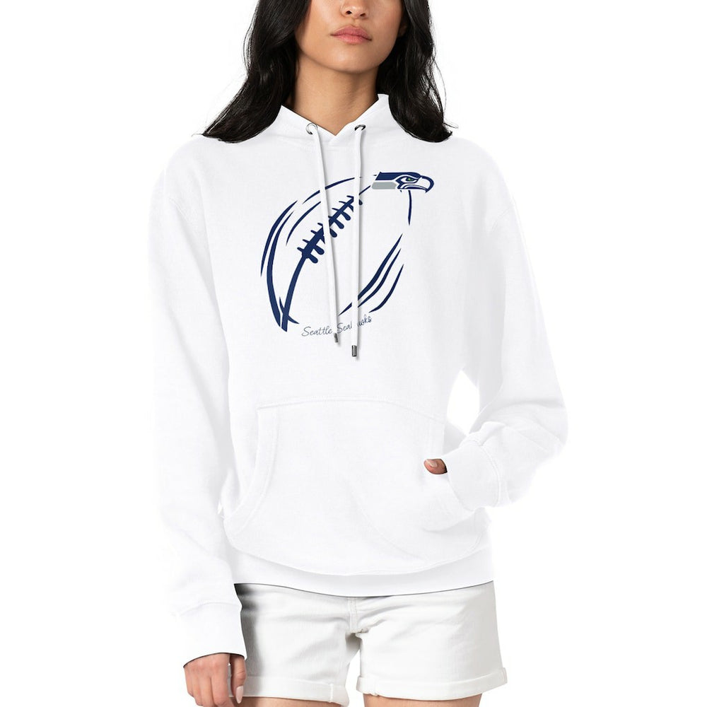 G-III 4Her by Carl Banks Women's Football Logo Fleece Tri-Blend Pullover Hoodie - Seattle Seahawks Hoodies