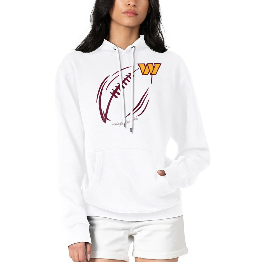 G-III 4Her by Carl Banks Women's Football Logo Fleece Tri-Blend Pullover Hoodie - Washington Commanders Hoodies