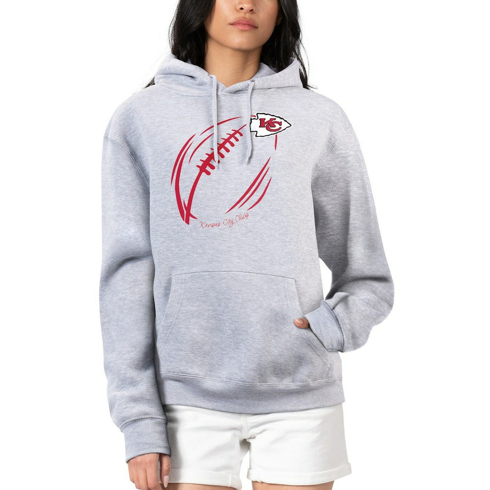 G-III 4Her by Carl Banks Women's Football Logo Fleece Tri-Blend Pullover Hoodie - Kansas City Chiefs Hoodies
