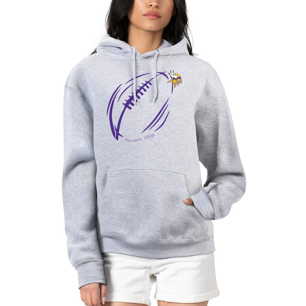 G-III 4Her by Carl Banks Women's Football Logo Fleece Tri-Blend Pullover Hoodie - Minnesota Vikings Hoodies
