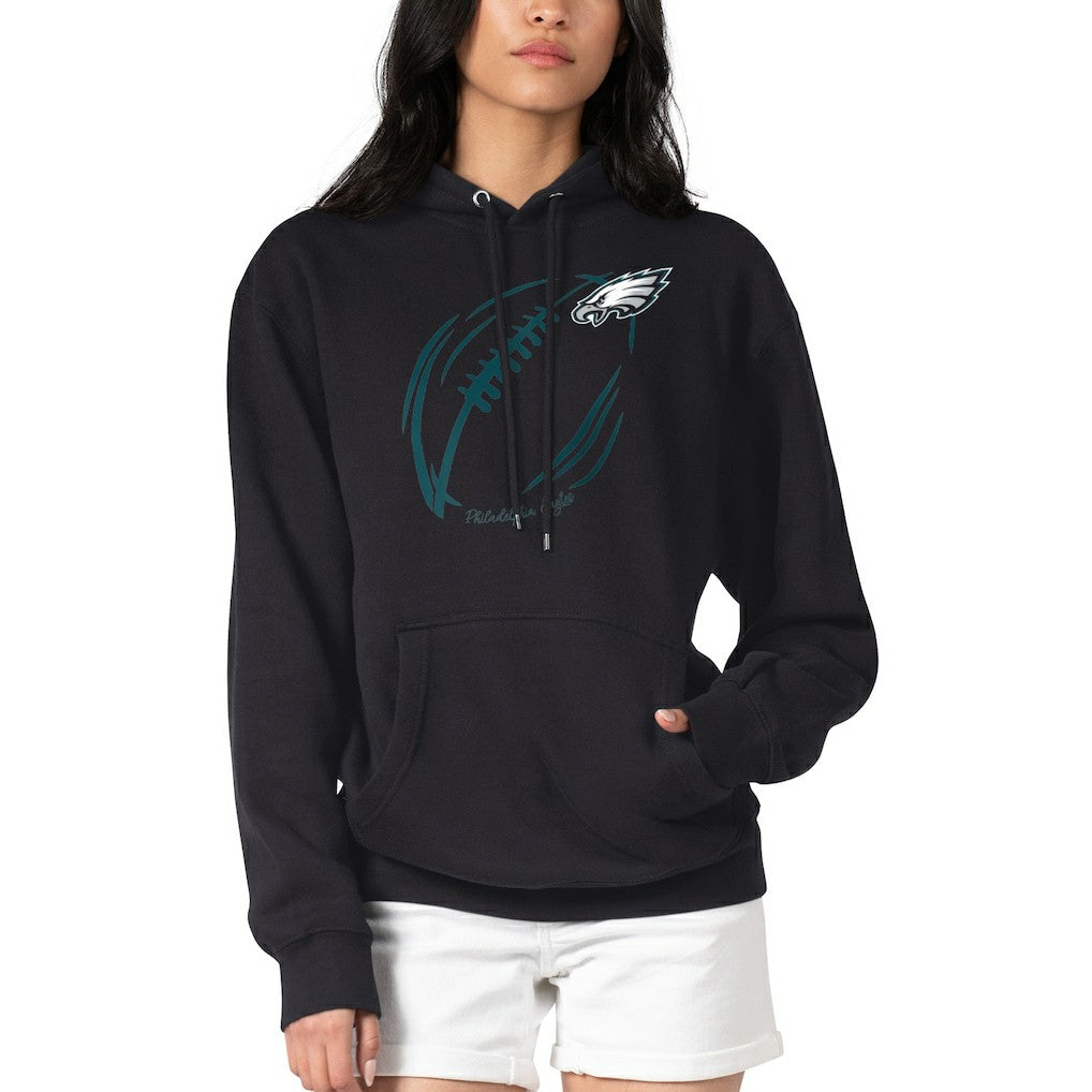 G-III 4Her by Carl Banks Women's Football Logo Fleece Tri-Blend Pullover Hoodie - Philadelphia Eagles Hoodies