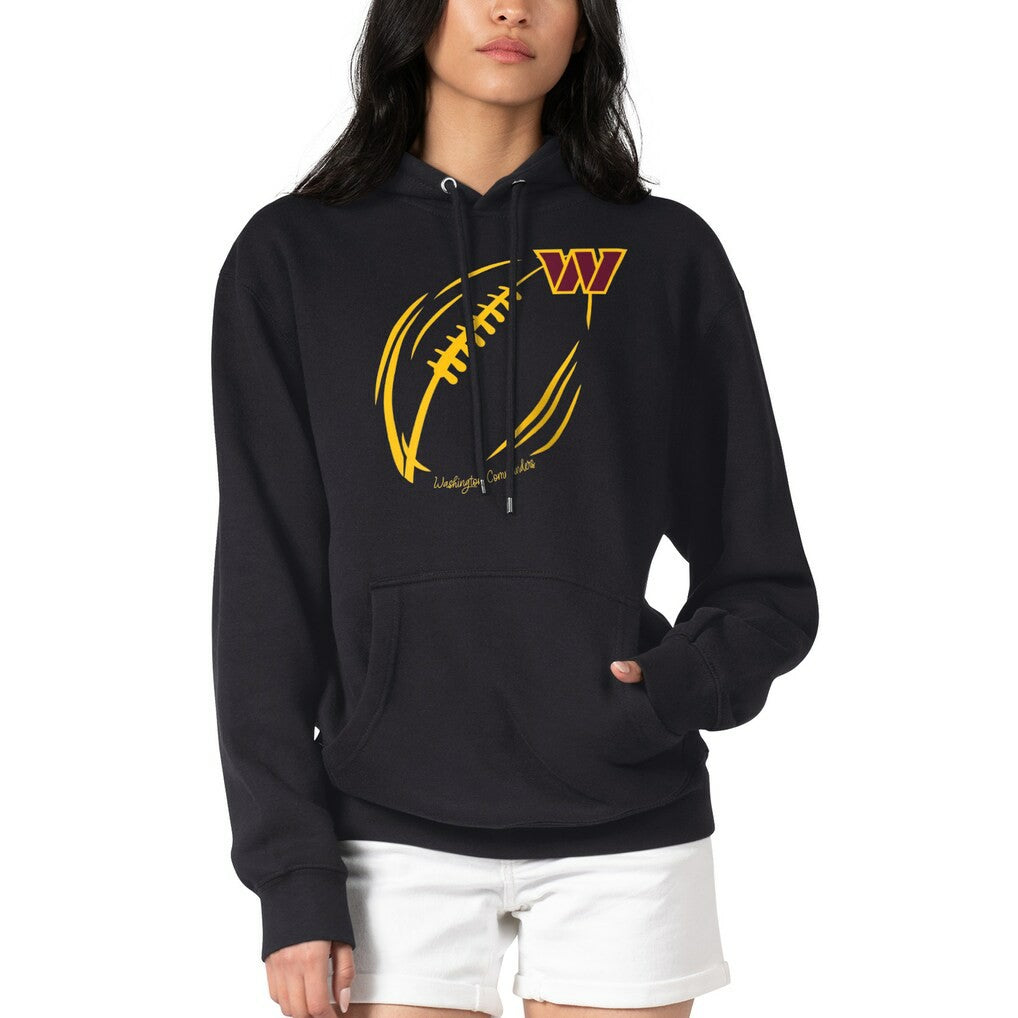 G-III 4Her by Carl Banks Women's Football Logo Fleece Tri-Blend Pullover Hoodie - Washington Commanders Hoodies