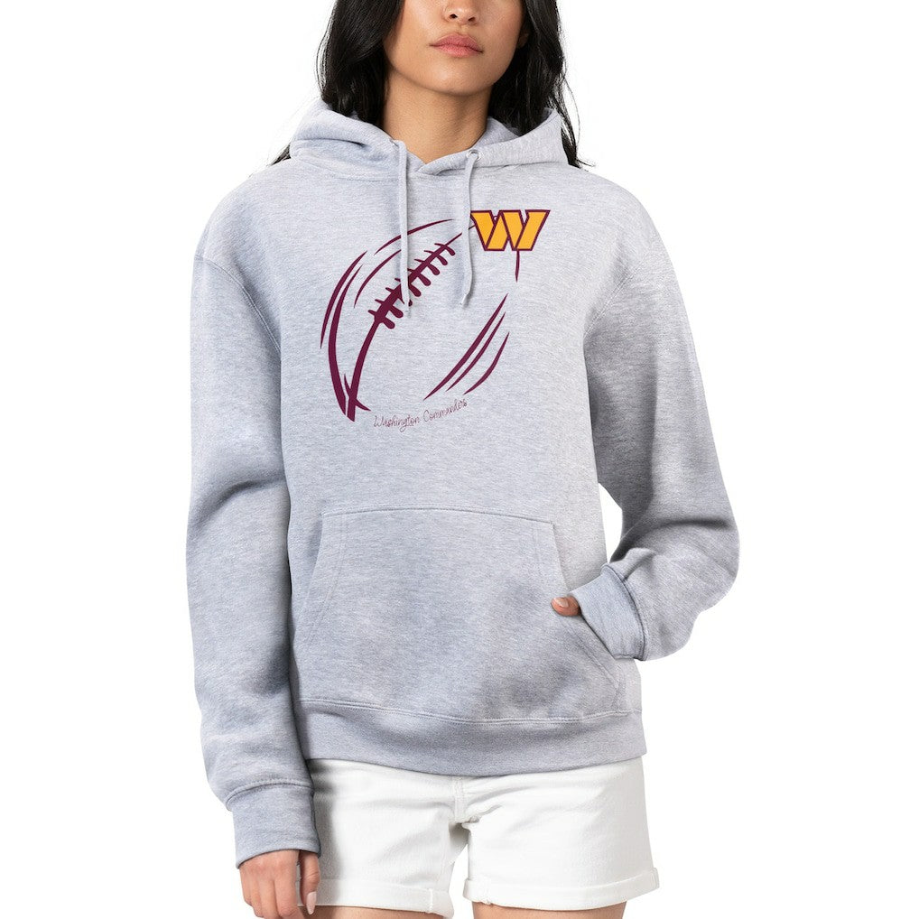 G-III 4Her by Carl Banks Women's Football Logo Fleece Tri-Blend Pullover Hoodie - Washington Commanders Hoodies