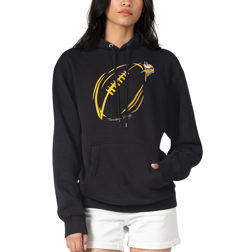G-III 4Her by Carl Banks Women's Football Logo Fleece Tri-Blend Pullover Hoodie - Minnesota Vikings Hoodies