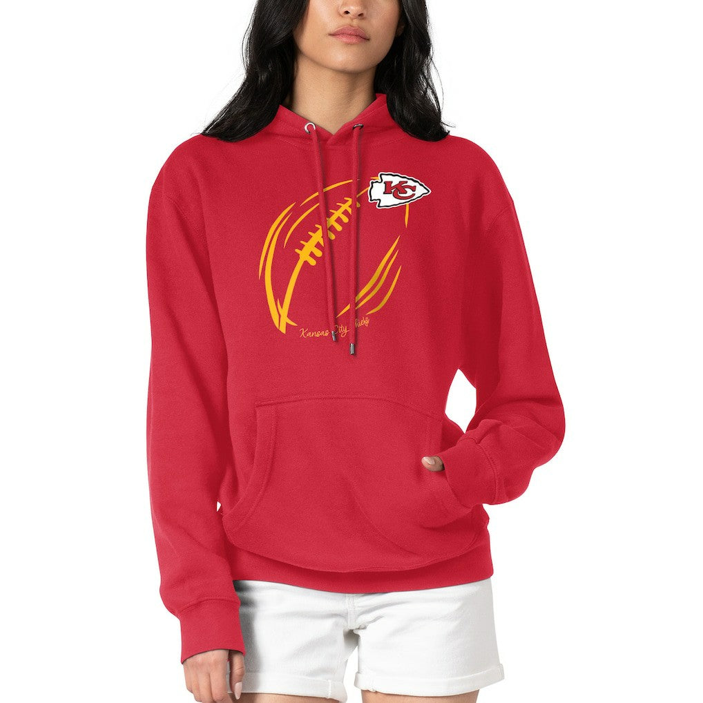 G-III 4Her by Carl Banks Women's Football Logo Fleece Tri-Blend Pullover Hoodie - Kansas City Chiefs Hoodies
