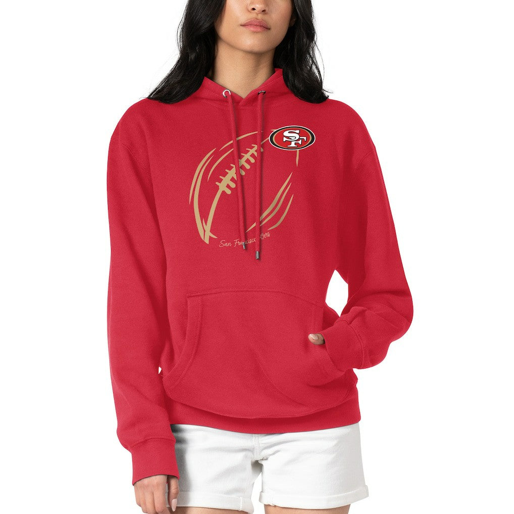 G-III 4Her by Carl Banks Women's Football Logo Fleece Tri-Blend Pullover Hoodie - San Francisco 49ers Hoodies