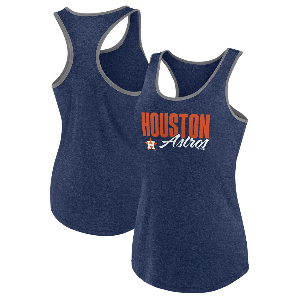 Navy Houston Astros Profile Women's Plus Size Racerback Tank Top