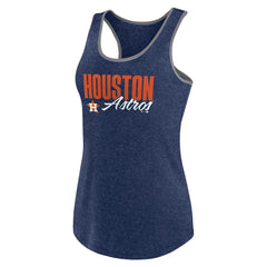 Navy Houston Astros Profile Women's Plus Size Racerback Tank Top