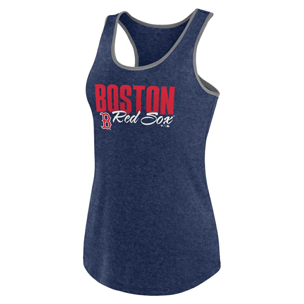 Navy Boston Red Sox Profile Women's Plus Size Racerback Tank Top