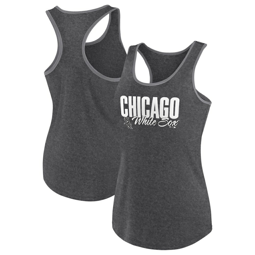 Black Chicago White Sox Profile Women's Plus Size Racerback Tank Top