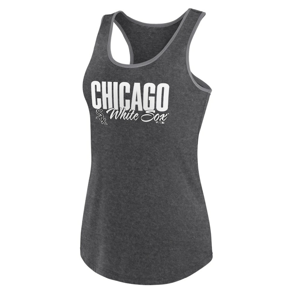 Black Chicago White Sox Profile Women's Plus Size Racerback Tank Top