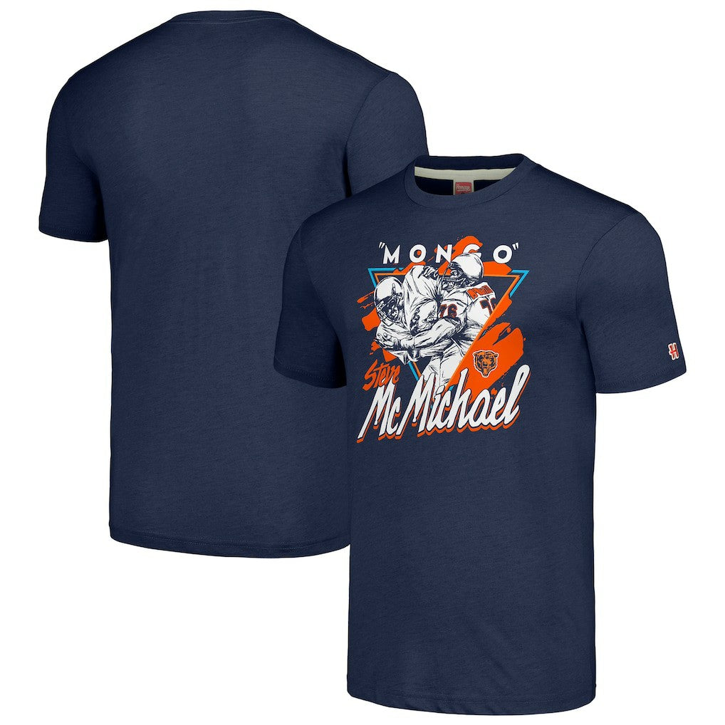 Steve McMichael  Homage Unisex Caricature Retired Player Tri-Blend T-Shirt - Chicago Bears T-shirts
