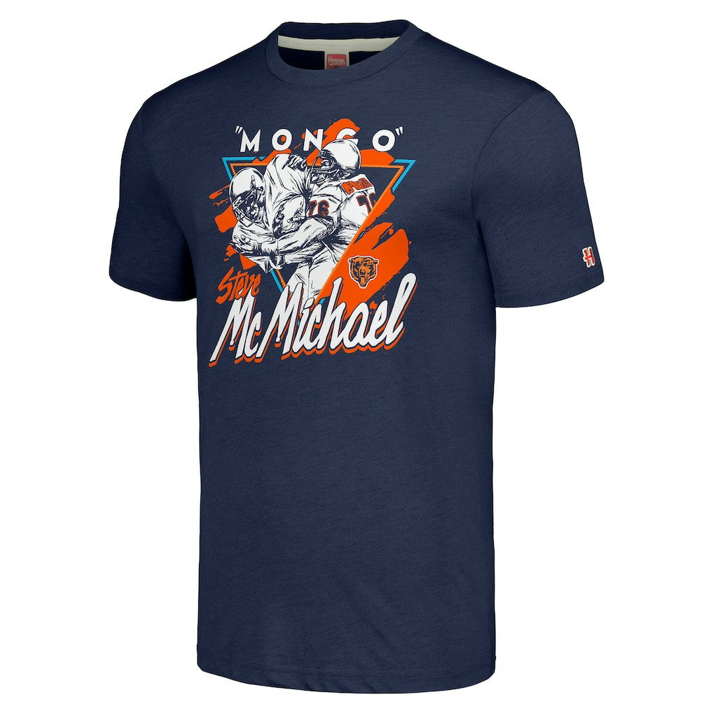Steve McMichael  Homage Unisex Caricature Retired Player Tri-Blend T-Shirt - Chicago Bears T-shirts