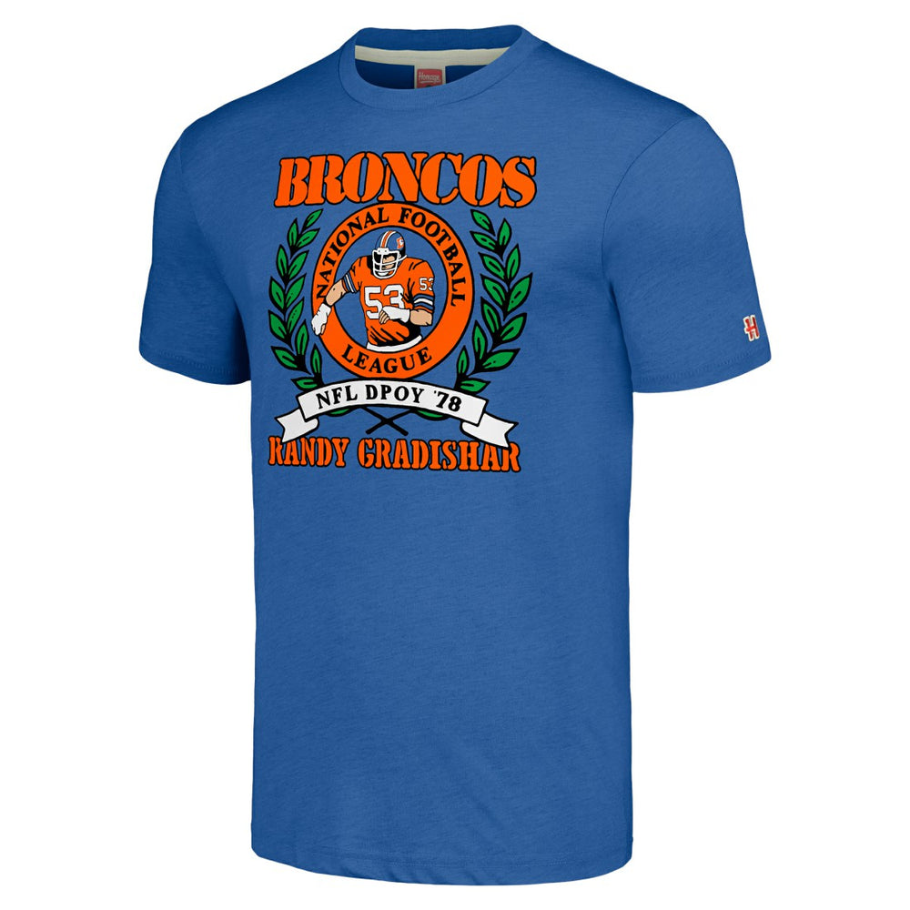 Randy Gradishar  Homage Unisex Caricature Retired Player Tri-Blend T-Shirt - Denver Broncos T-shirts