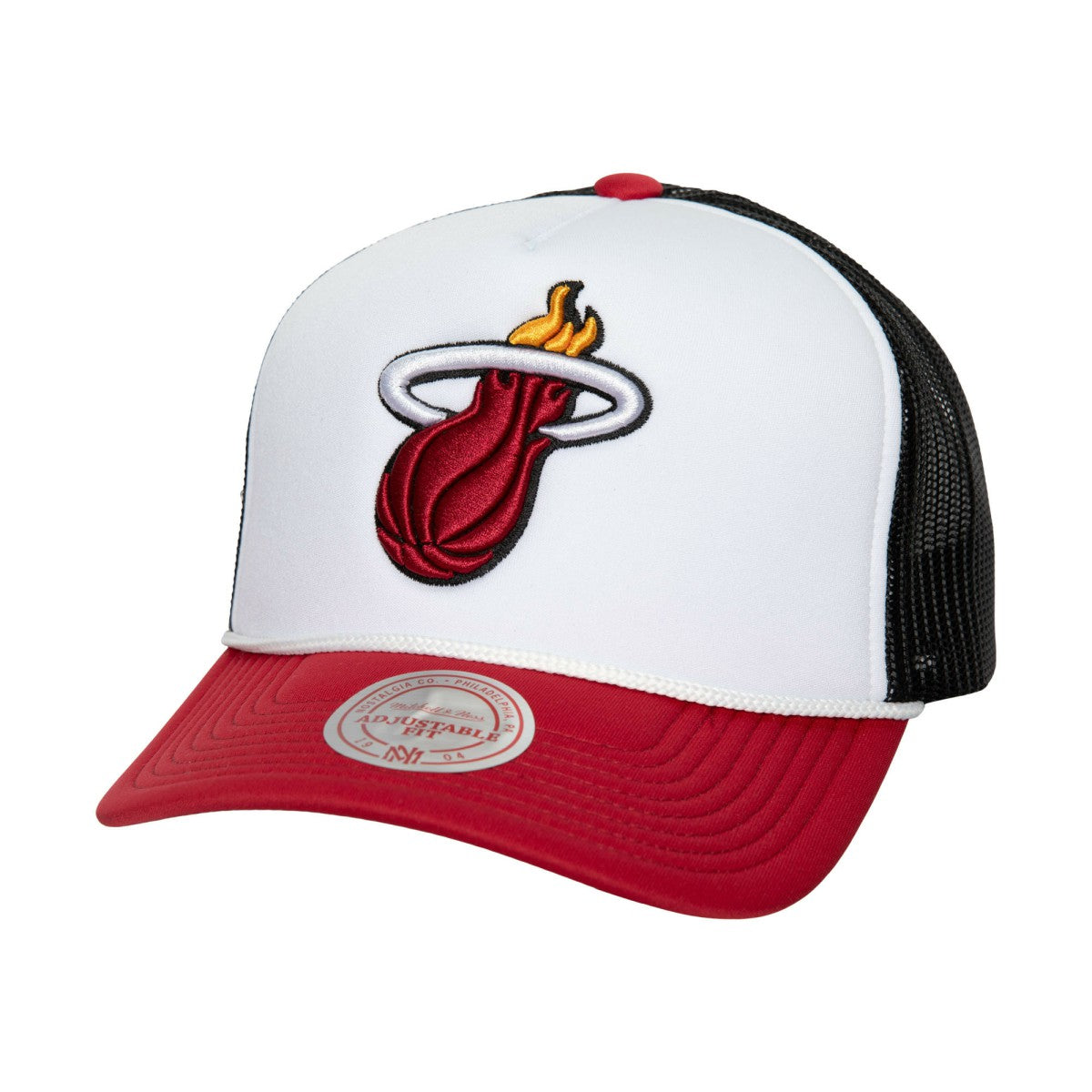 Mitchell & Ness Miami Heat Hardwood Classics Blocker Foam Front Trucker Adjustable Hat