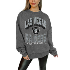 Gameday Couture Women's Oversized Long Weekend Premium Fleece Drop Shoulder Pullover Sweatshirt - Las Vegas Raiders Pullover