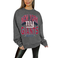 Gameday Couture Women's Oversized Long Weekend Premium Fleece Drop Shoulder Pullover Sweatshirt - New York Giants Pullover